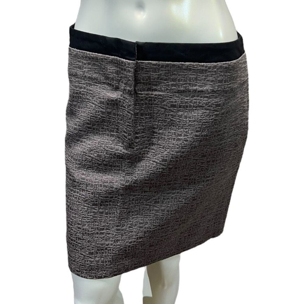 Ann Taylor LOFT Textured Brown Black Waistband Pencil Skirt Office Wear Size 6